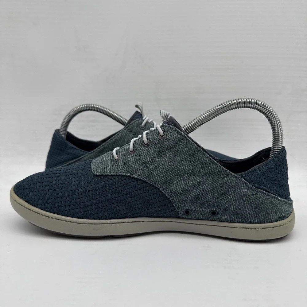 Olukai Nohea Moku Mens Size 8 Blue Mesh Boat Shoes Sneakers No Tie Slip On